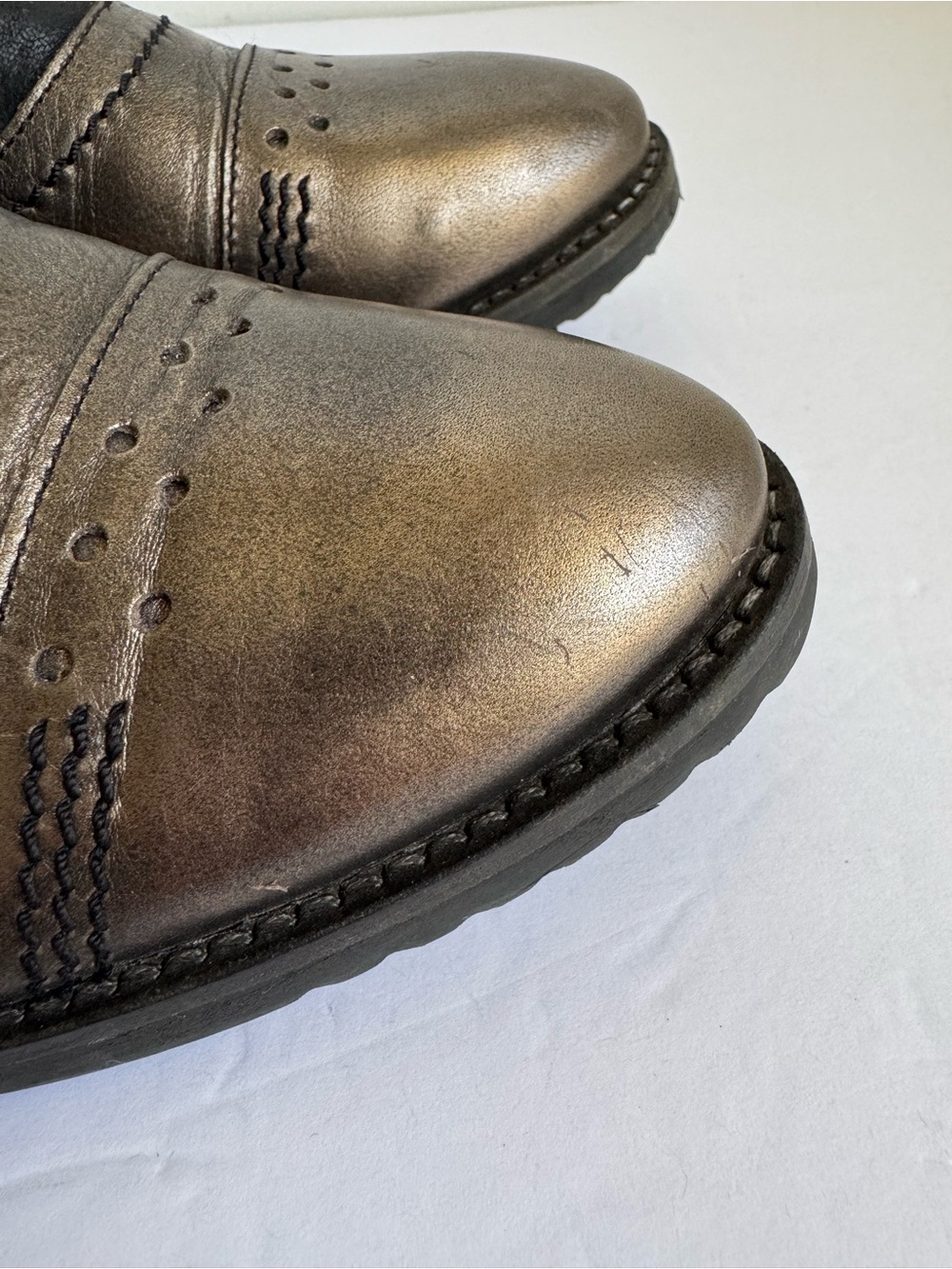 Casta Loafers Metallic Leather Shoes Slip On Vintage Style 39 - Picture 12 of 13